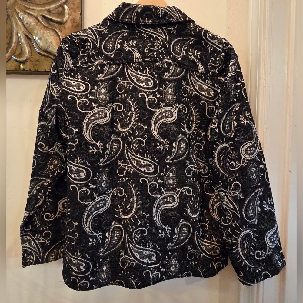 Draper's & Damon's Abstract Print Button Down Jac… - image 4